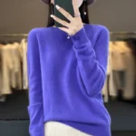 New cashmere sweater women's sweater in autumn and winter 100% merino wool fashion O-neck autumn warm pullover top - Image 19